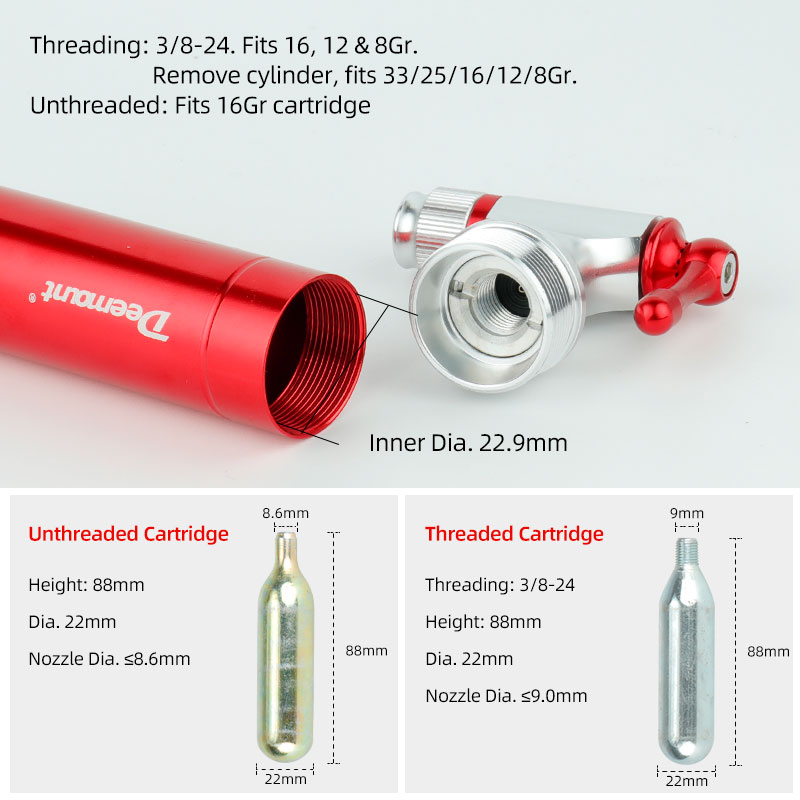 Bicycle CO2 Inflator Fits Pres - Bike Pump Frame Mount review and price