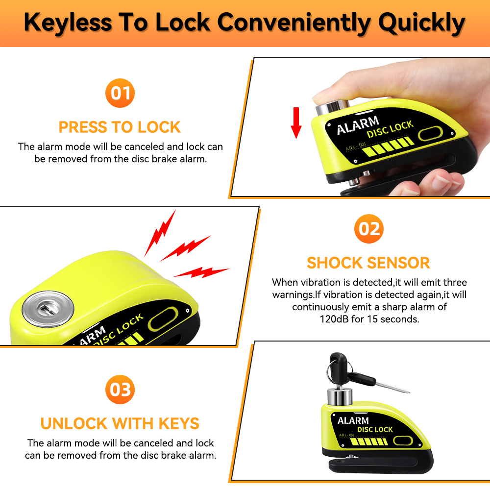 New Bike Motorcycle Alarm Disc - Commuter Bike Lock review and price
