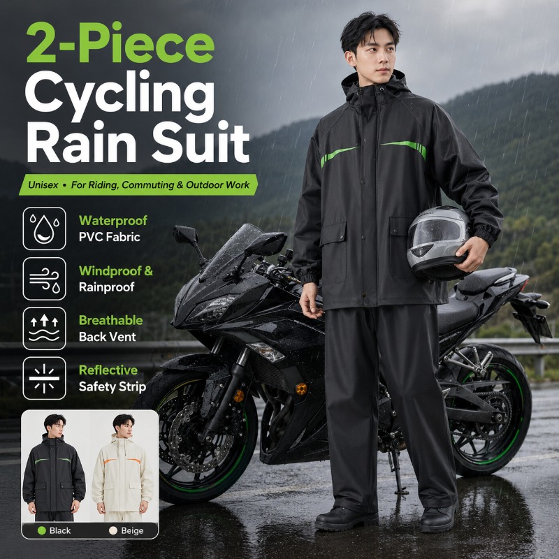 Unisex 2-Piece Waterproof Cycl - Cycling Commute In Rain review and price